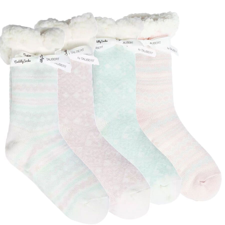 Dámské  teplé domácí protiskluzové ponožky na spaní růžové - Taubert