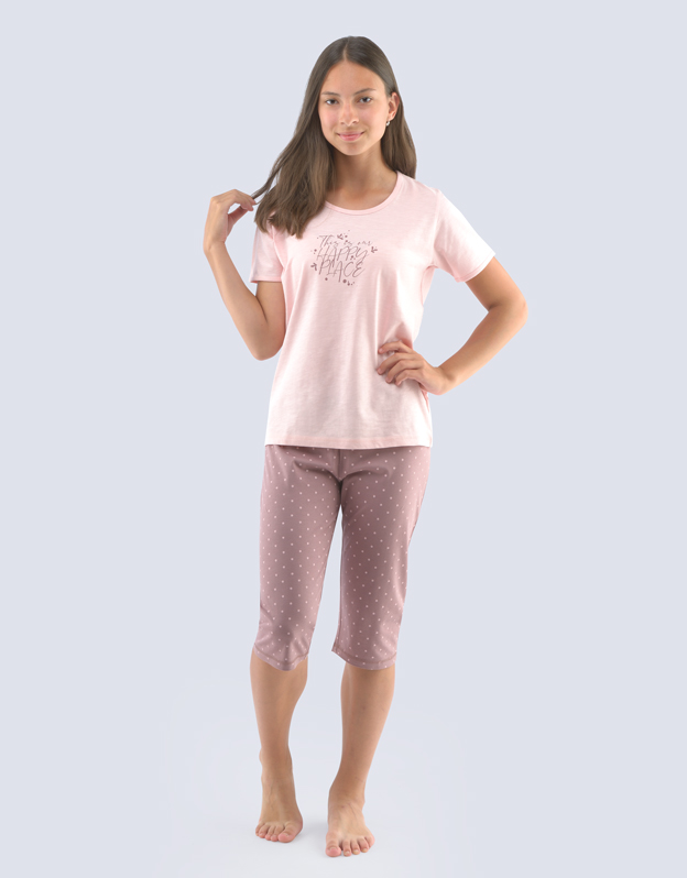 Dívčí 3/4 pyžamo  29004P růžové - Gina