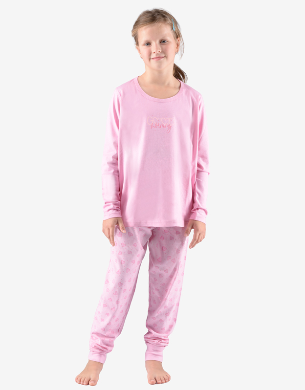 Dívčí pyžamo dlouhé 29007P růžové - Gina