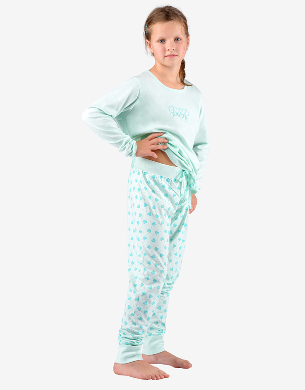 Dívčí pyžamo dlouhé 29007P zelené - Gina
