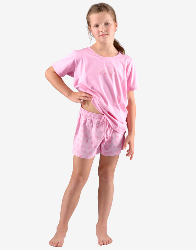 Dívčí pyžamo krátké 29008P růžové - Gina