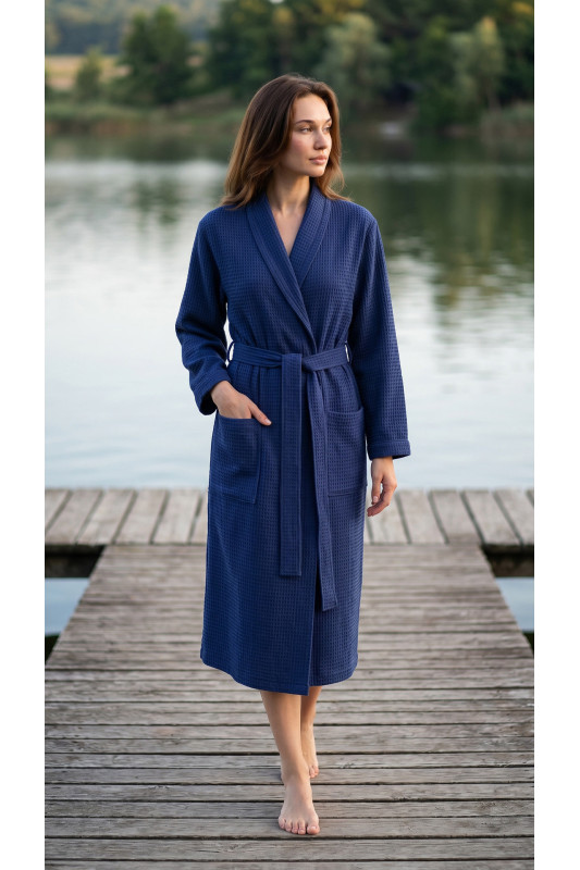 Dámský vaflový župan  Saimaa 2125 midnight sapphire  - Vestis