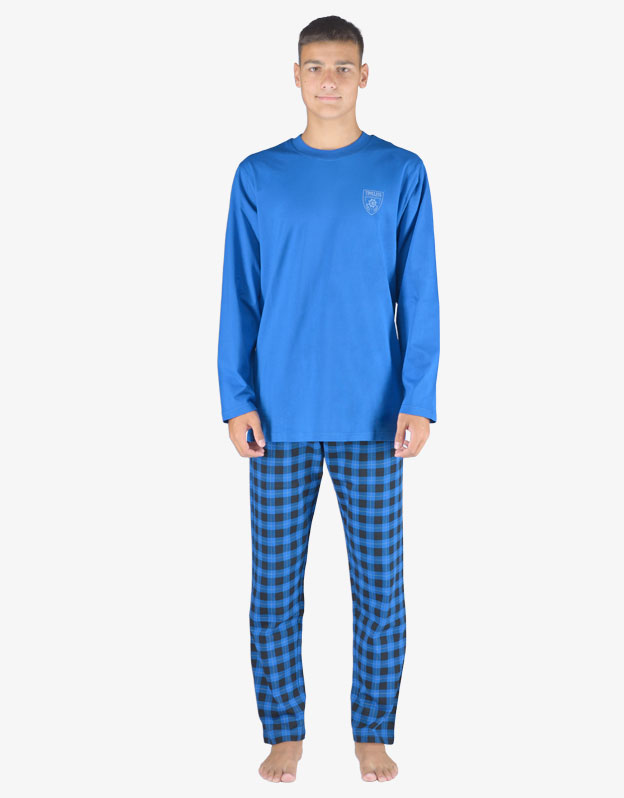 Pánské pyžamo dlouhé 79153P modré - Gina