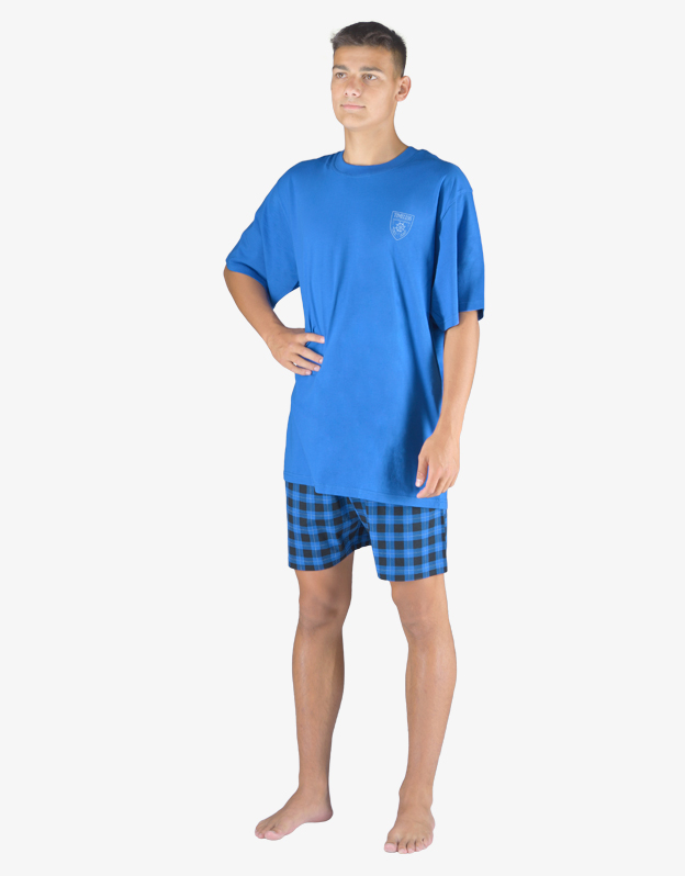 Pánské pyžamo krátké 79156P modré  - Gina