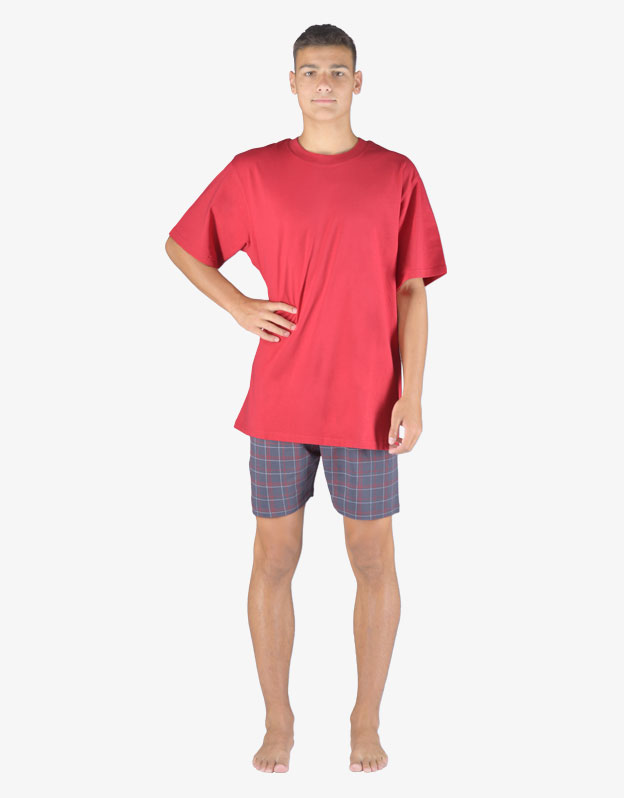 Pánské pyžamo krátké 79158P červené  - Gina
