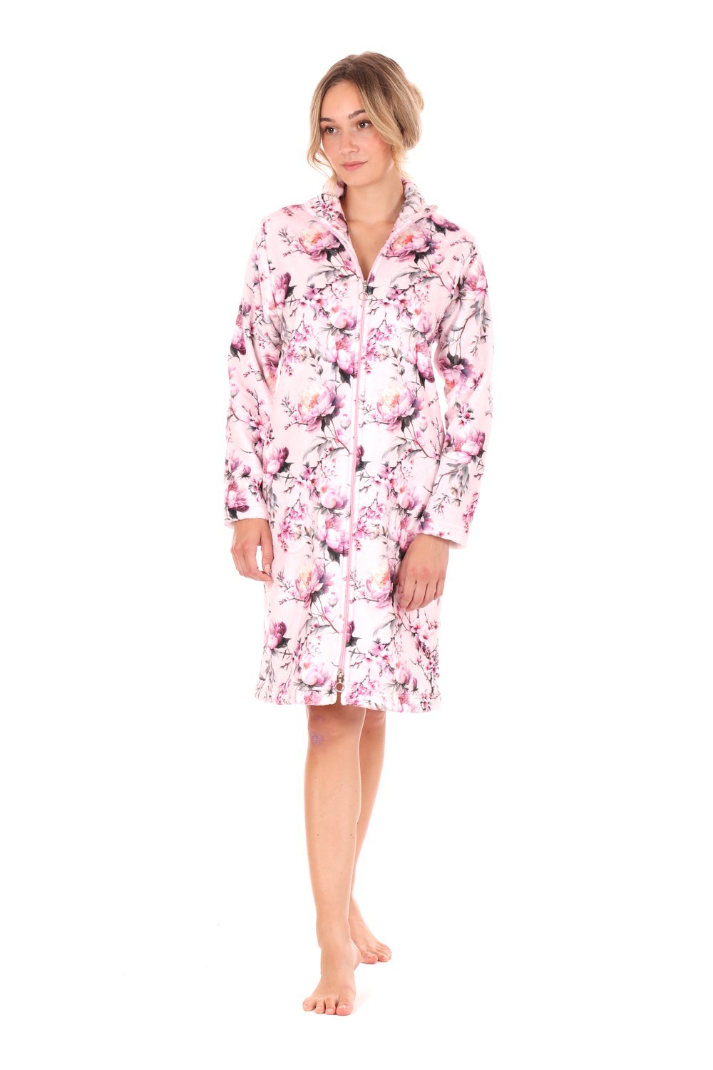 Dámský župan Toya na zip 7126 0010 pink - Vestis