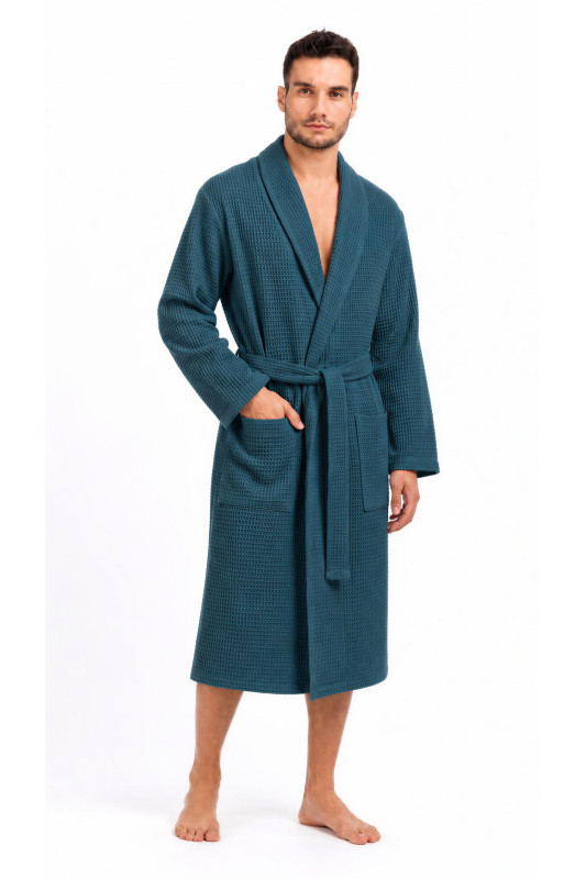 Pánský vaflový župan  Saimaa 2125 teal - Vestis